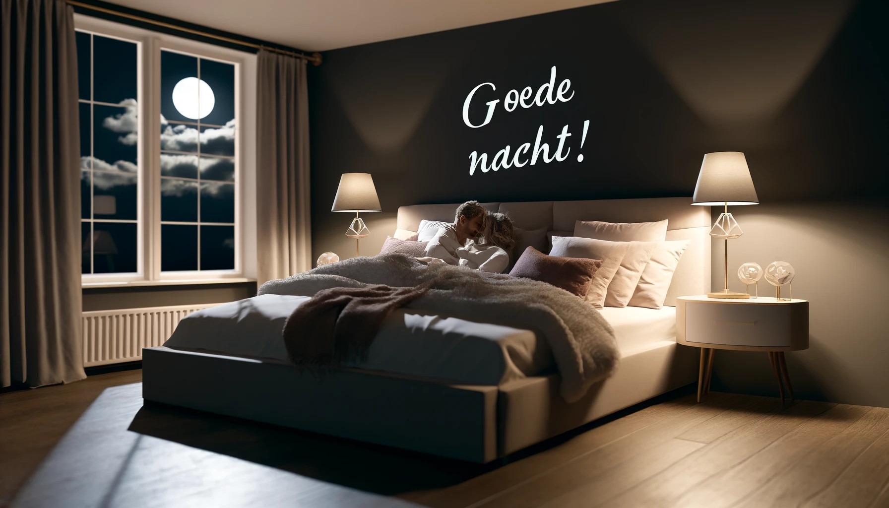 liefdevolle goede nacht afbeelding