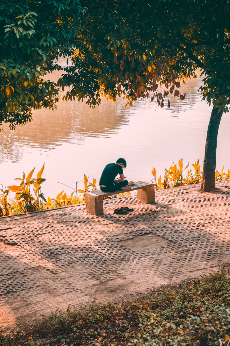 man sitting on bench