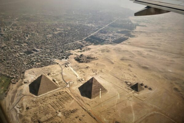 aerial photography of pyramids of Egypt