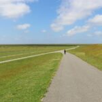 person walking on road