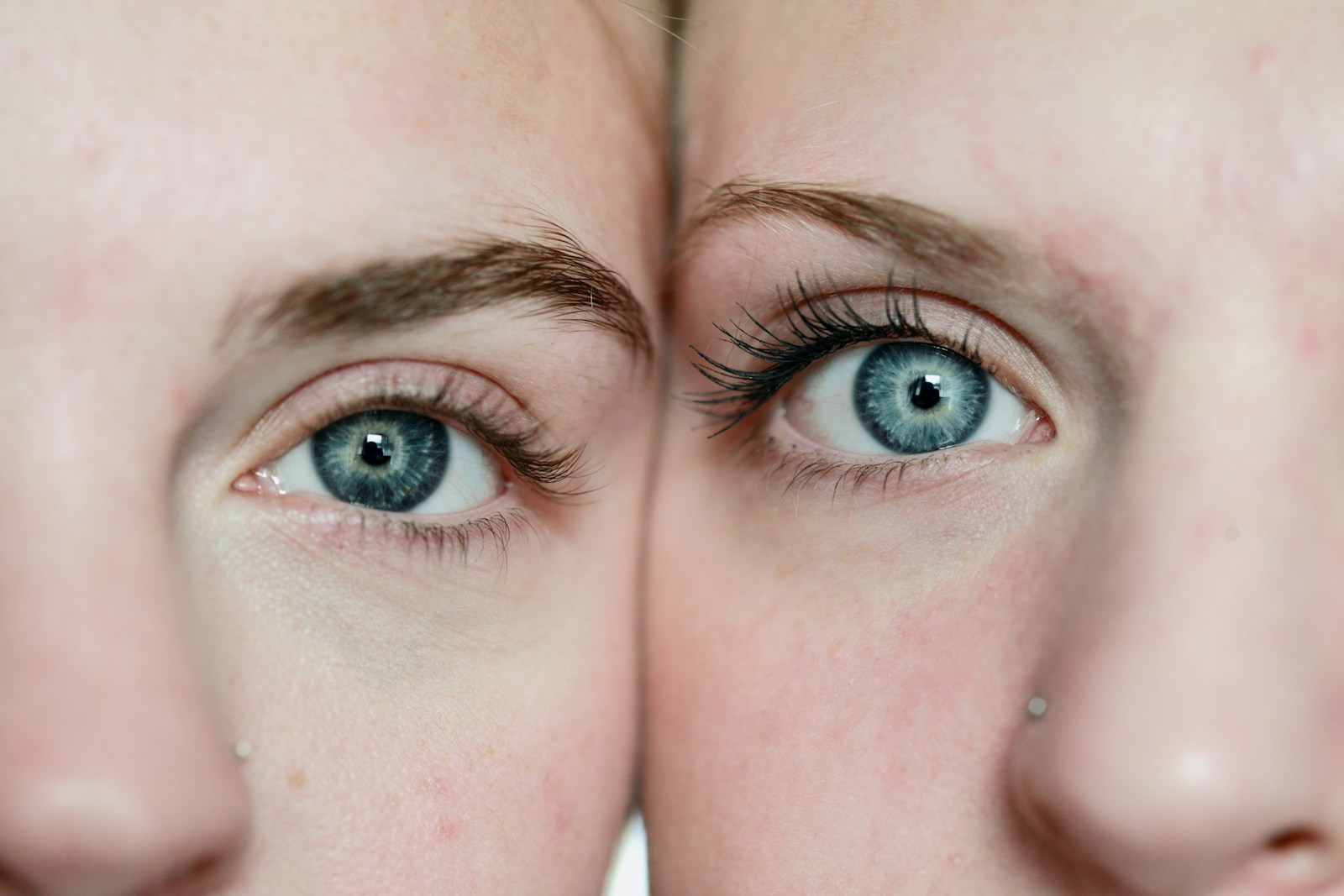 photo of woman's face reflection