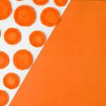 orange and white round paper