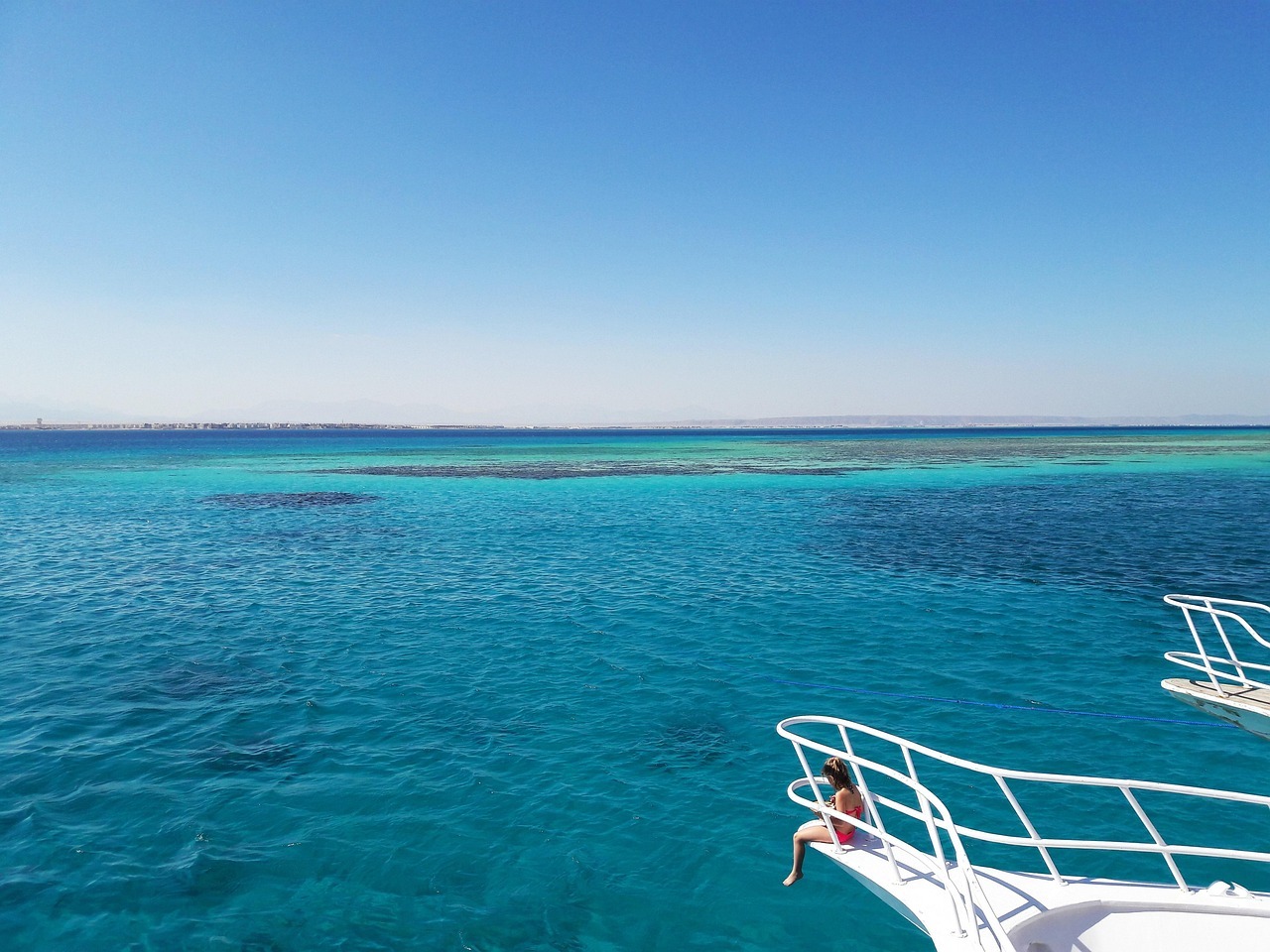 beach, girl, vacation, sea, ocean, water, deck, boat, travel, holiday, blue water, seascape, nature, horizon, sky, scenery, scenic, red sea, egypt, red sea, egypt, egypt, egypt, egypt, egypt