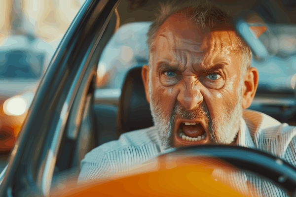 ai generated, driver, rage, road rage, man, car, vehicle, driving, steering wheel, transportation, nervousness, scream, shout, rage, road rage, road rage, road rage, road rage, road rage