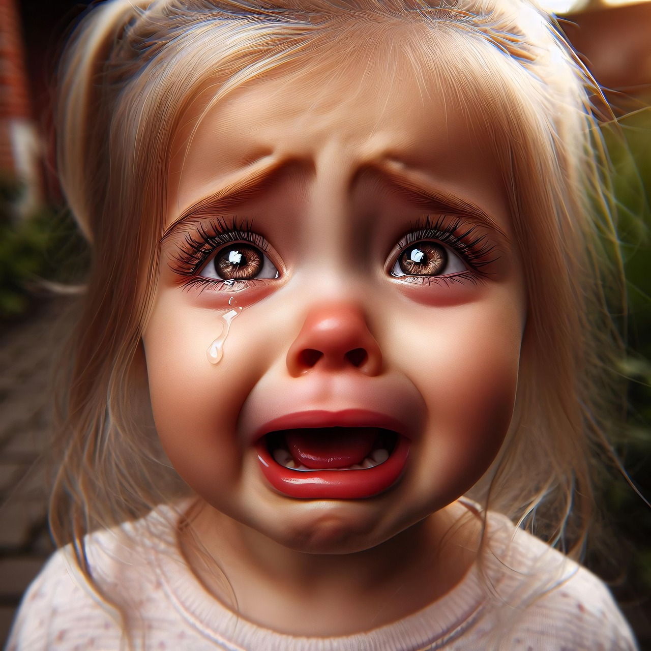 ai generated, sad, cry, crying, girl, tears, emotion, sad girl, toddler, child
