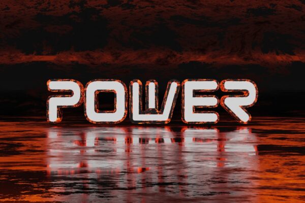 the word power is reflected in the water