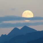 full moon, moon, super moon, clouds of clouds, dusk, nature, shades of color, mountains, heaven, night
